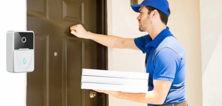 IntelliBell Delivery guy standing at door